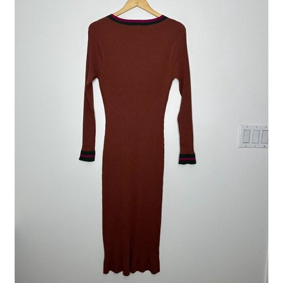 Current Air Colleen Sweater Dress Size L Ribbed Knit Midi - Picture 2 of 14